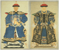 Pair of ancestor portraits, 1700-1800. Museum nos. E.362-1956, E.363-1956